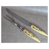Vtg Howard Weyahok Alaskan Scrimshaw Carving