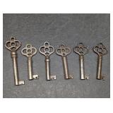 Antique Skeleton Barrel Keys Old Cabinet