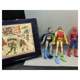 1970 MEGO Batman Robin Spiderman Action Figures