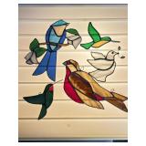 5 STAINED GLASS BIRD SUN CATCHERS 1 BIRD HAS 2