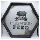 TRISHA YEARWOOD TIN & WOOD METAL COUNTER TRAY