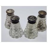 Cut Crystal & Sterling Silver Salt & Pepper
