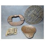 Antique Tin Butter Skimmer, Antique Chopping