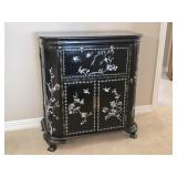 Mid-Century Chinoisserie Inlaid Black Lacquer Bar