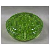 Uranium Glass Flower Frog