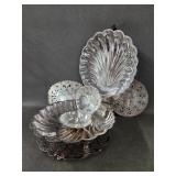 Vntg Silverplate Seashell Serving Dishes & Ornate
