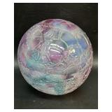 Vtg Anton Itaglio Art Glass Paperweight / Orb