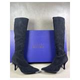 Stuart Weirznan Black Suede Bootpoint Size 6 1/2