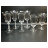 4 Imperial Candlewick Wine Stem Glasses & 2
