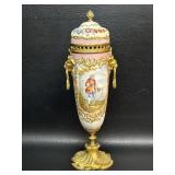 Vintage Sevres Style Porcelain Vase Hand Painted