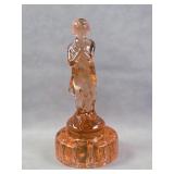 Cambridge Rose Pink Glass Draped Lady Figural