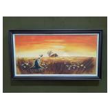 Signed Original Painting on Canvas Pastoral /