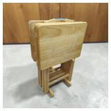 Wooden TV Trays W/ Stand Table Trays