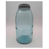 Blue/Aqua Mason Jar with Zink Lids