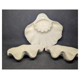 Vintage Clam Shell Chip and Dip Bowl Pottery