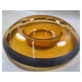 Cambridge ?  Glass Amber Console Centerpiece Bowl
