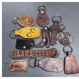 11 VTG Leather Key FOBï¿½s Most Hand Tooled