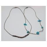 Vtg Silver Bead Necklaces Southwest Turquoise