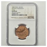 1808 INDIA 10 CASH MADRIAS PRESIDENCY NGC GENUINE