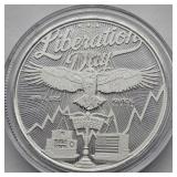 1 OZ FINE SILVER ROUND LIBERATION DAY