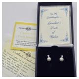 STERLING SILVER DIAMOND &  PEARL "GRANDMAS PEARLS