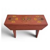 Vtg Hand Painted Wooden Bench