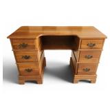 Mid-Century Narrow Partners Desk Davis Cabinet