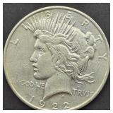 1922 D PEACE SILVER DOLLAR