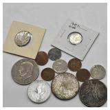 VARIOUS COINS: US SILVER & FOREIGN INCLUDED
