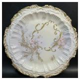 Antique Limoges France Pink Plate w/ Hand Painted