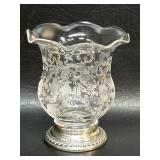 Cambridge Glass Chantilly Cigarette Urn Sterling