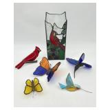 STAINED GLASS BUTTERFLIES, HUMMINGBIRDS & NIRD