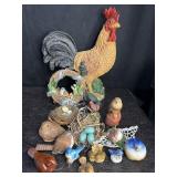BIRDS ROOSTERS, BIRDS W/ NEST & EGGS & A TURKEY,