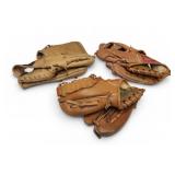 Vtg Baseball Gloves Right & Left Hand Throw