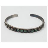 Vtg Sterling Silver & Turquoise Bracelet Cuff