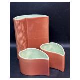 Red Wing Art Pottery by Belle Kogan Vase & Leaf