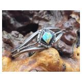 Vintage Native American Turquoise & Silver Cuff