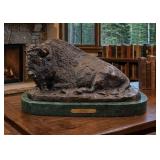 Reclining Buffalo Bronze Sculpture Robert