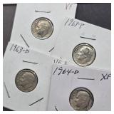 4 SILVER ROOSEVELT DIMES