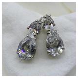 STERLING SILVER ZIRCON STONE EARRINGS