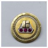 12k GF PINK TOPAZ C PIN BROOCH