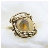 12k GF AUSTRALIAN OPAL STONE RING SZ 6.75