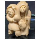 Signed Carved Japanese Netsuke Resin Figurines