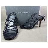 Via Spiga Italy V-Liz Black Straps Open Toes