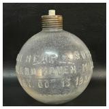 Antique Glass Toilet Tank Float WM Heap & Sons