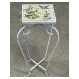 IRON & BIRD THEMED TILE FOLD-A-WAY PLANT STAND