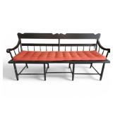 Hitchcock Style Windsor Bench Black Finish