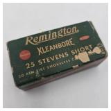 Box of Remington Kleanbore 25 Stevens SR Ammo