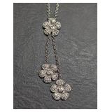 Sterling Silver Floral Pendant Necklace