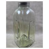Old Triangular Glass Minnow Trap Light Olive